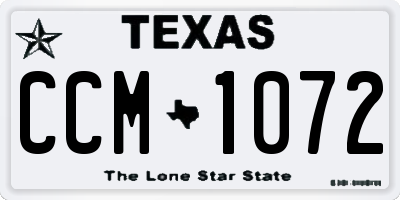 TX license plate CCM1072