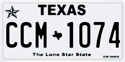 TX license plate CCM1074