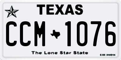 TX license plate CCM1076