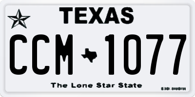 TX license plate CCM1077