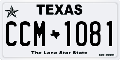 TX license plate CCM1081
