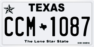 TX license plate CCM1087