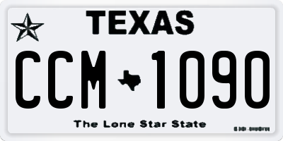 TX license plate CCM1090