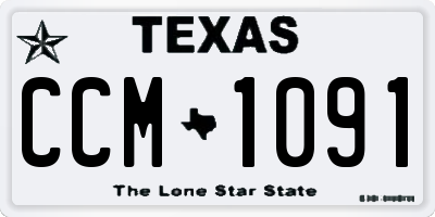 TX license plate CCM1091
