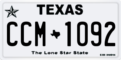 TX license plate CCM1092