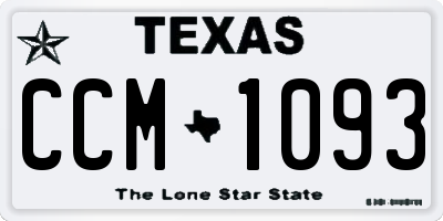 TX license plate CCM1093