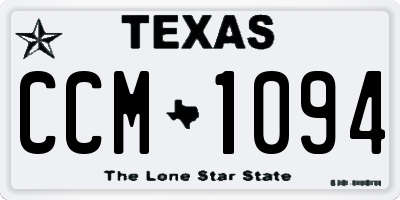 TX license plate CCM1094