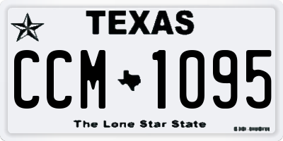 TX license plate CCM1095