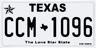 TX license plate CCM1096