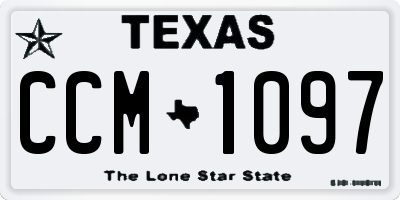 TX license plate CCM1097