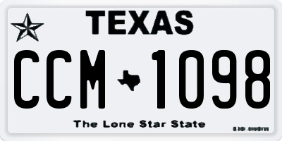 TX license plate CCM1098