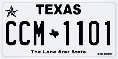 TX license plate CCM1101