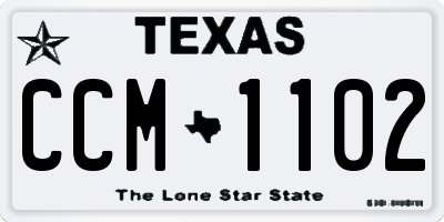TX license plate CCM1102