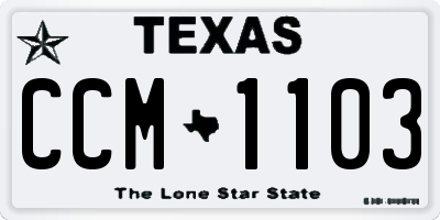 TX license plate CCM1103