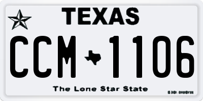 TX license plate CCM1106