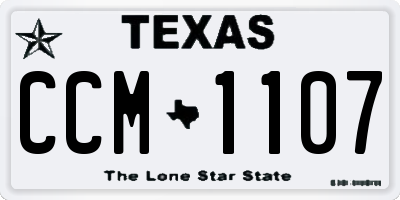 TX license plate CCM1107