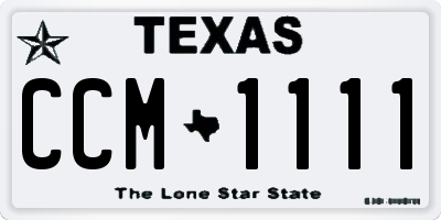 TX license plate CCM1111