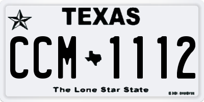 TX license plate CCM1112