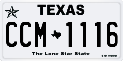 TX license plate CCM1116