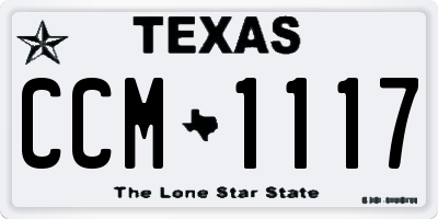 TX license plate CCM1117