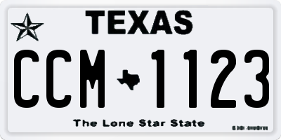 TX license plate CCM1123