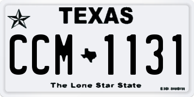 TX license plate CCM1131