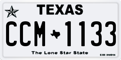 TX license plate CCM1133