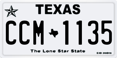 TX license plate CCM1135
