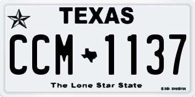 TX license plate CCM1137