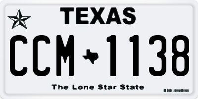 TX license plate CCM1138