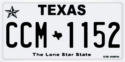 TX license plate CCM1152
