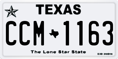 TX license plate CCM1163