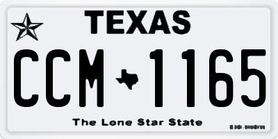 TX license plate CCM1165