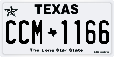 TX license plate CCM1166