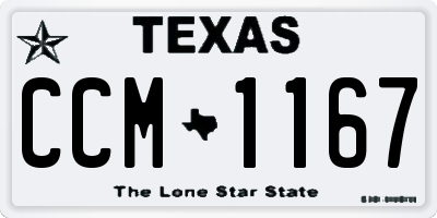 TX license plate CCM1167