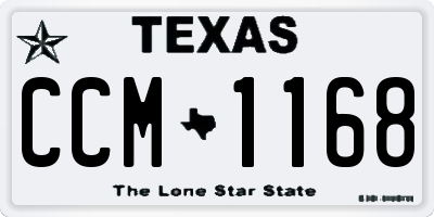 TX license plate CCM1168