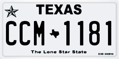 TX license plate CCM1181