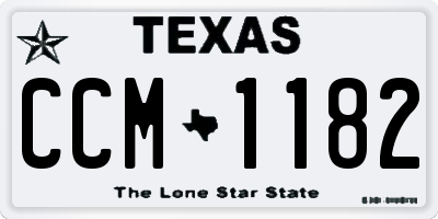 TX license plate CCM1182