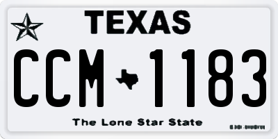 TX license plate CCM1183
