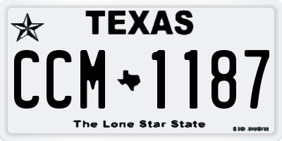 TX license plate CCM1187