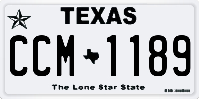 TX license plate CCM1189