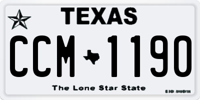 TX license plate CCM1190