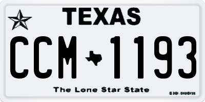 TX license plate CCM1193
