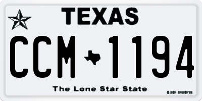 TX license plate CCM1194