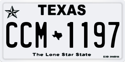TX license plate CCM1197