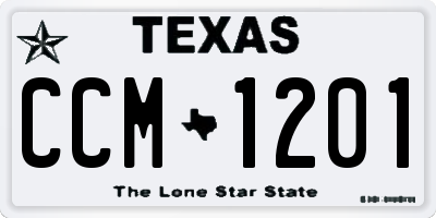 TX license plate CCM1201