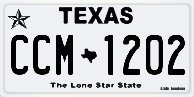 TX license plate CCM1202