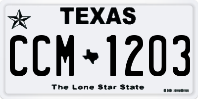 TX license plate CCM1203