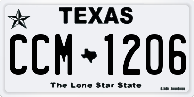 TX license plate CCM1206