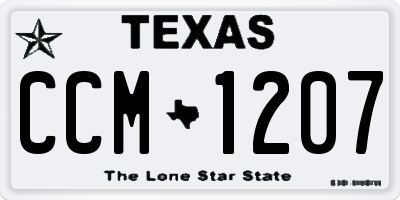 TX license plate CCM1207